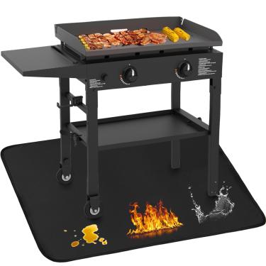 Imagem de Amerbro Tapetes de churrasqueira para acessórios de churrasqueira ao ar livre compatíveis com Blackstone Griddle 71 cm, Weber, Royal Gourmet, tapetes de churrasco à prova de fogo para carvão
