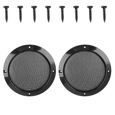 Imagem de Edinstry Capa protetora de tela para alto-falante de carro, 2 peças, para woofer, subwoofer, 15 cm, preta