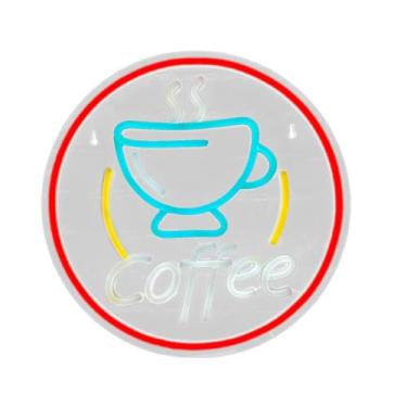 Imagem de Bothyi Letreiro de néon de café com luzes LED para cafeteria, ambiente moderno e criativo, lâmpada decorativa para escritório, janela de Halloween, 32cmx35cm