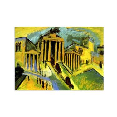 Imagem de Paisagem Abstrata Pôster Famosas Pinturas-Reprodução em Tela-Imagem Decoração Sala de Estar(Gate) 50x70cm-19x27in Sem Moldura