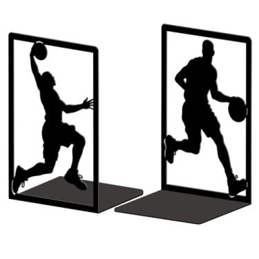 Imagem de Peacoblue Suportes de livros de metal para prateleiras, tampas de livros de estudo resistentes decorativas modernas para escritório, mesa, prateleira, sala 13,5 x 11 x 20 cm de ferro fundido simples