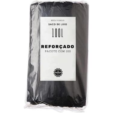 Imagem de Saco De Lixo Preto Reforçado 100 Litros Mega Varejo - Pacote com 100 Unidades