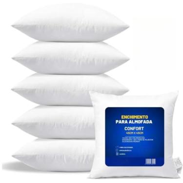 Imagem de Almofadas Decorativas Para Sofá Cheias Kit 2 4 6 10 Unidades Fibra Siliconada Tamanho 45x45(6 Unidades)