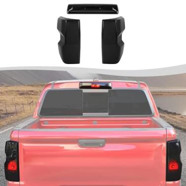 Imagem de SQQP Capa de luz traseira e kit de capa de luz de freio 3rd Third 3pcs apto para Chevy Colorado 2023-2025+ (Smoke Black)