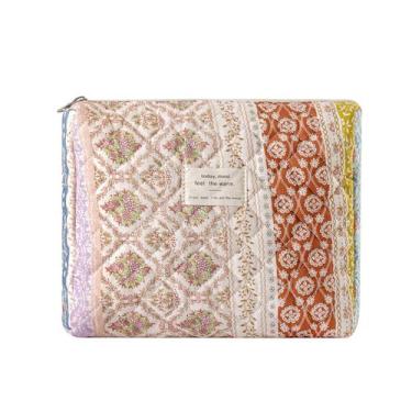 Imagem de Bolsa de maquiagem uekeboag Acolchoada Cotton Coquette Brown Flower