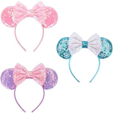Imagem de Bandana AQOKKA Mouse Ears com laço, fantasia de cosplay da Minnie
