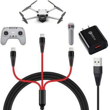 Imagem de Carregador 3 em 1 USB tipo C 3A de carregamento rápido para drones DJI