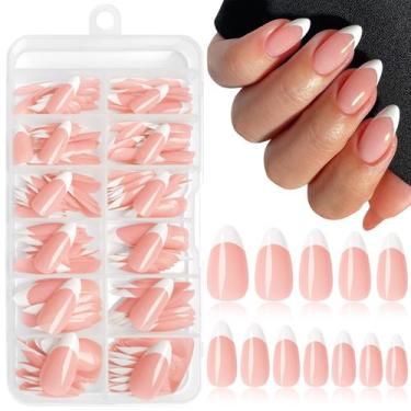 Imagem de Pressione as unhas Lifextol 216PC White French Tip Medium