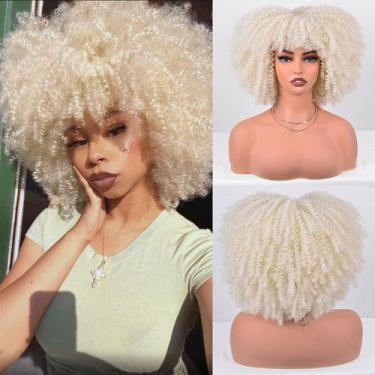 Imagem de Peruca Vitorish Curly Afro 30cm Platinum Loira Sintética