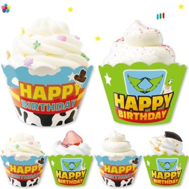 Imagem de Embalagem de cupcake Cartoon Story, 20 peças, dois forros de cupcake Infinity and Beyond para suprimentos de festa temáticos de brinquedo
