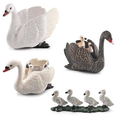 Imagem de Conjunto de figuras Swan and Duckling x4 Realistic PVC Farm Animal