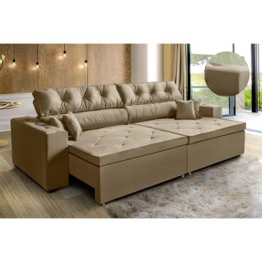 Imagem de Sofá New Austin  2,02 m Retrátil com Molas Veludo Light -Ws Estofados