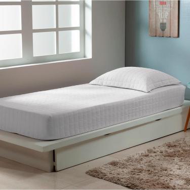 Imagem de Colcha Solteiro Zapt Zum Sleep Com Elástico 2Pçs 200 Fios 100% Algodão Branco