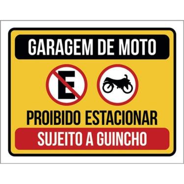 Imagem de Kit 5 Placas De Garagem Moto Proibido Estacionar 36X46