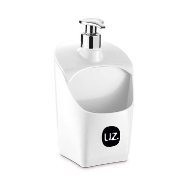Imagem de Porta Detergente Dispenser Com Suporte Esponja Uz Branco