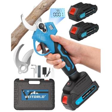 Imagem de Tesoura de poda elétrica Veitorld 1,2 polegadas sem fio com bateria 2x