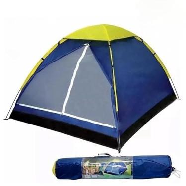 Imagem de Barraca Camping de Acampamento Impermeável Praia Acampamento com Mosquiteiro para 2/4 Pessoas-Azul(2 Pessoas)