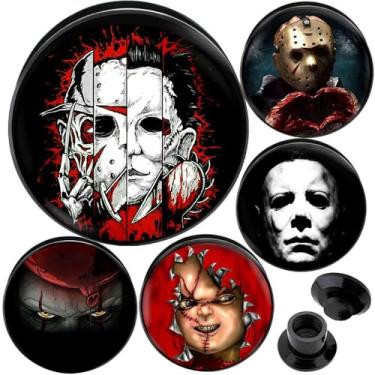 Imagem de Alargador de pele Parafuso na orelha, tamanho disponível 2g (6 mm) a 30 mm (30 mm) estilo classificar pela imagem A>B>C>D>E (1 par apenas), 5/8 = 16mm, Acrílico Silicone Pedra, Sem pedras preciosas