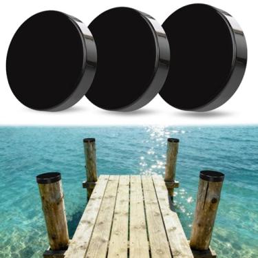 Imagem de Tampas de empilhamento para docas, 20,32 cm + 21,6 cm + 23 cm Tampa de empilhamento de doca marítima, tampas de poste de empilhamento de topo plano para poste de tubulação de pilão de doca, tampas de