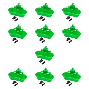 Imagem de Bothyi 10 peças bebedouros para galinhas, utensílios agrícolas, dispensador de água, tigelas para beber, bebedouro para aves, pombos, pássaros, pintinhos, Verde