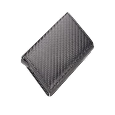 Imagem de Carteira de Carbono com Proteção RFID | Bloqueio Anti Aproximação | Design Slim, Porta Cartões e Notas | 10 x 6,5 x 2 cm