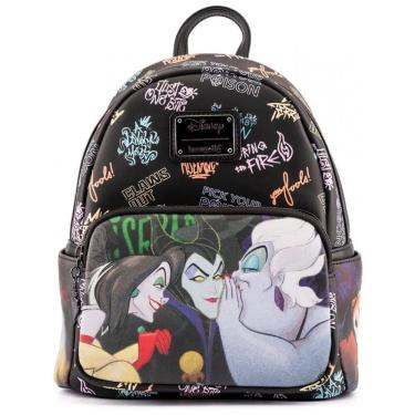 Imagem de Mochila Escolar Infantil Loungefly Disney Vilãs para Crianças a Partir de 6 Anos, Preta