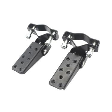 Imagem de Colaxi Apoios para os pés para motocicleta, pedais de apoio para os pés, modificação dobrável para a maioria dos motores, 1 par de pedais de assento, Preto