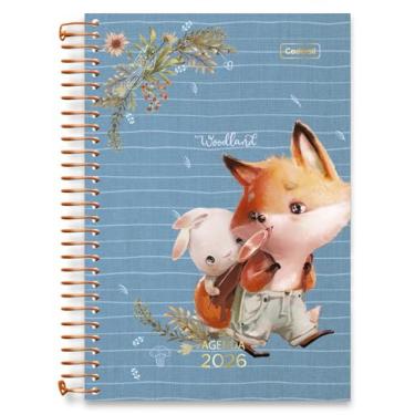 Imagem de Agenda 2026 Diária Cadersil Estampa Woodland- hot stamping dourado – 176 Folhas – Capa Dura – Ideal para Organização Pessoal com Estilo