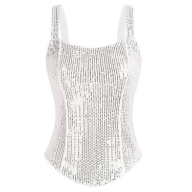 Imagem de Corset Bustier Top GRACE KARIN Sequin Shinning para mulheres