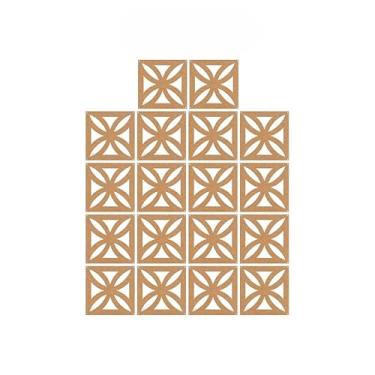 Imagem de Kit Placas Divisórias De Ambientes 29x29 Mdf Sala Quarto Cozinha Decoração Casa Moderna (Kit 18 Placas Cobogó)