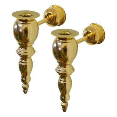 Imagem de MotiveTech 2 peças porta-velas castiçal aniversário decorativo casamento mesa lareira festas sala de jantar ferro suporte de vela, Ouro