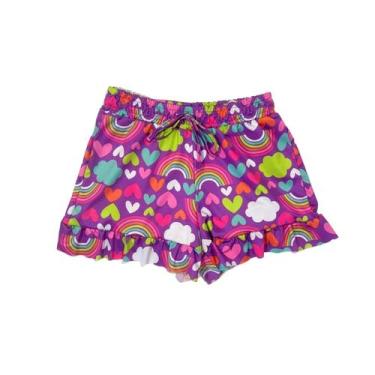 Imagem de Shorts Bermuda Infantil Menina Saída Praia Malha Proteção Uv - Fofotin