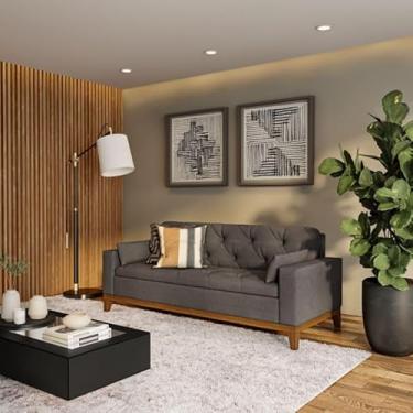 Imagem de Sofá 3 Lugares Henderson Suede Cinza