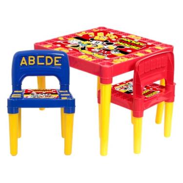 Imagem de Mesa Infantil Com Cadeira Colorida Mickey Ratinha