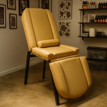Imagem de Maca Fixa 3 Posições Reclinável Tatuagem Estética Massagem Compact One (Caramelo)