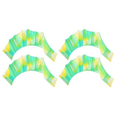 Imagem de Luvas de natação de silicone, 2 pares de luvas de natação com tela tipo sapo de dedo, resistência à água, quilhas de remo para treinamento aquático, tom azul, M