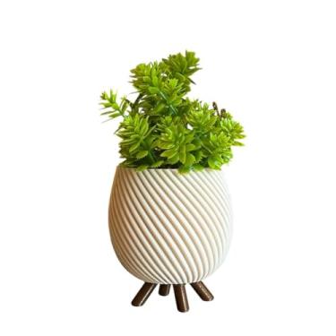 Imagem de Cachepot Minimalista com Pezinho Vasinho de Sala Decoração Delicada para Plantinhas Cactus(Bege)