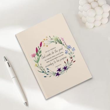 Imagem de Caderno cristão, presentes cristãos para mulheres, cadernos de diário A5 para anotações de escritório, caderno de diário bíblico de 21 x 14,7 cm, versículo bíblico, planejador de oração das escrituras