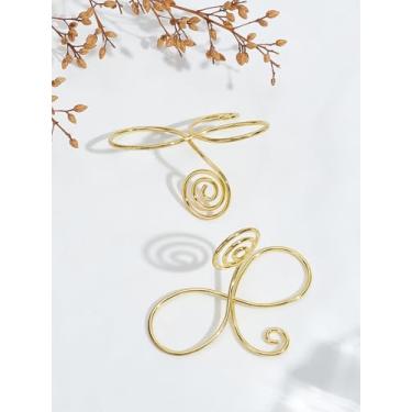 Imagem de 2 peças de clipe de cartão de número de mesa de ferro, pasta dourada de memorandos e mensagens, materiais de escritório de casamento para centros de mesa, recepção de casamento, festa, fotos de