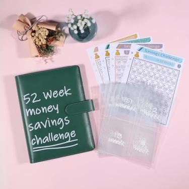Imagem de Fichário de desafio de economia de dinheiro de 52 semanas inclui $2600, $5200, $10.000 e rastreadores de economia DIY, fichário A5 de 6 anéis com 13 folhas de envelopes de enchimento de dinheiro