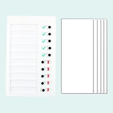 Imagem de 1 tabela de tarefas em branco para crianças, quadro de lista de verificação de plástico em branco, tabela de rotina diária portátil, com cartolina destacável para a programação de verão para crianças