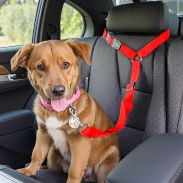 Imagem de Cinto de segurança de cachorro para carro – Cinto de segurança ajustável de nylon para cães, gatos e pequenos animais de estimação, coleira segura para carro para viagens