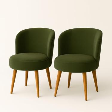 Imagem de Kit 2 Cadeiras de Jantar Orgânicas – Design Natural e Confortável para Sala de Jantar e Cozinha (verde musgo)