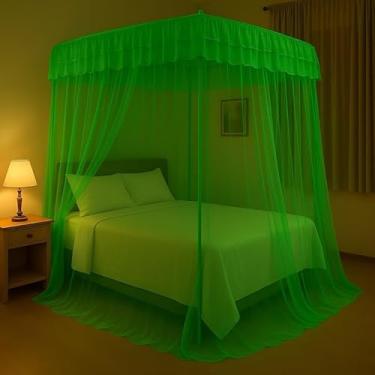 Imagem de Mosquiteiro Palácio Completo com Armação – Anti Mosquito Luxuoso para Cama Casal/Box/Queen – Renda Volta ao Mundo Importada, Alta Qualidade e Design Romântico(verde)