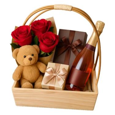 Imagem de Cesta multiuso ideal para organização de jornais,revistas, cesta para presentear com chocolate, cosméticos,mimos etc (Bege alça)