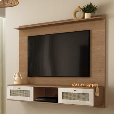 Imagem de Painel Com Suporte Para Tv Até 72 Polegadas 2 Portas Multimóveis Cr45319 Cinamomo-off White