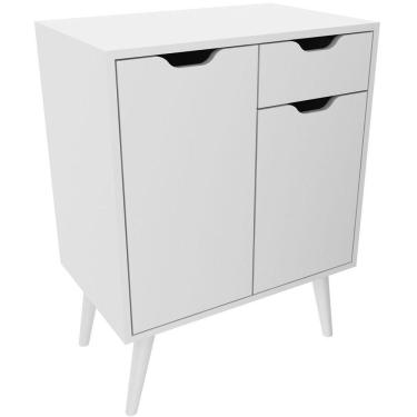 Imagem de Gabinete Para Banheiro 60 Cm 2 Portas 1 Gaveta Meire Branco