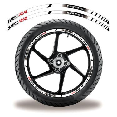 Imagem de Friso De Roda Adesivo Refletivo Bmw S1000R Branco Preto Branco