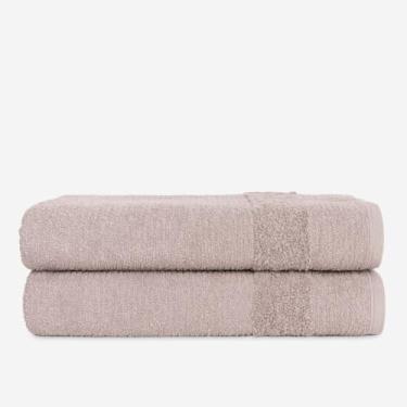 Imagem de Kit 2 Toalhas de Banho Grandes e Macias 500g 100% Algodão 75x150cm – Toque Suave e Alta Absorção (2 UNID CINZA)