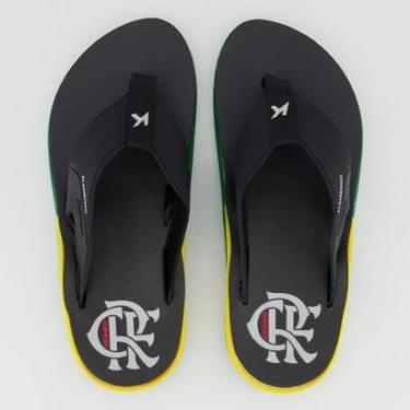 Imagem de Chinelo Kenner Flamengo X-Gel Preto e Verde-Masculino